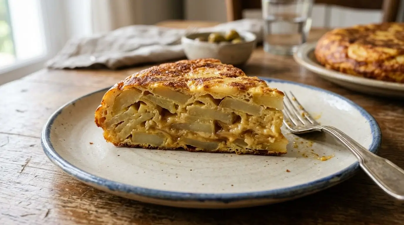 Spanish tortilla recipe with tender potatoes and eggs